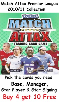 Match Attax Premier League 2010/11 Karten Base Manager Star Player Star Signing