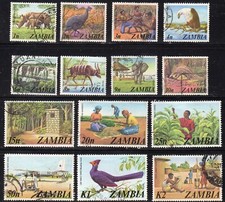 Zambia 1975 Full Set of 14 used