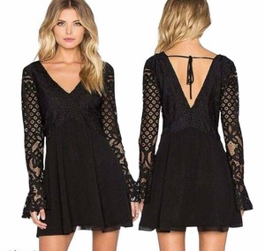 revolve black lace dress