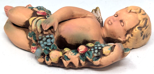 Vintage Arcadia C-6682 Ceramic Cherub Angel Fruit Wall Hanging Plaque Figurine - Picture 3 of 7