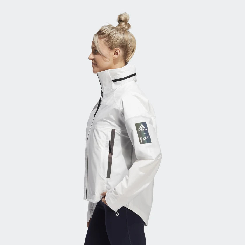 NEW Size Large L Womens Adidas MyShelter Rain.Rdy Parley White Jacket GK8651  | eBay