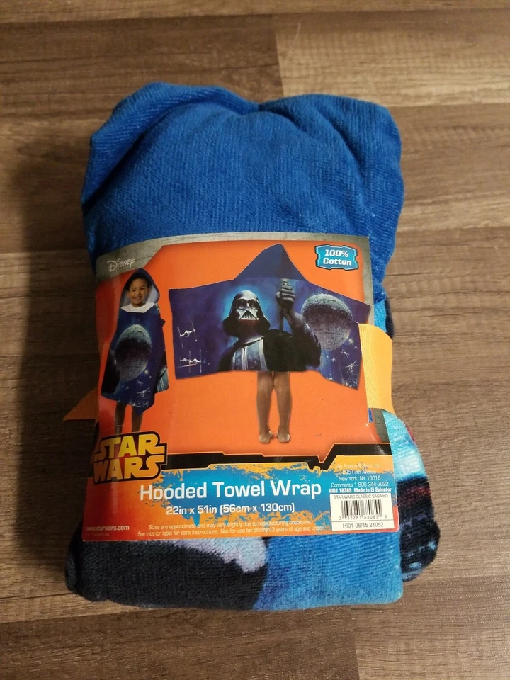 Toalla con Capucha Star Wars Azul 22X51" NUEVA Foto 2 de 3