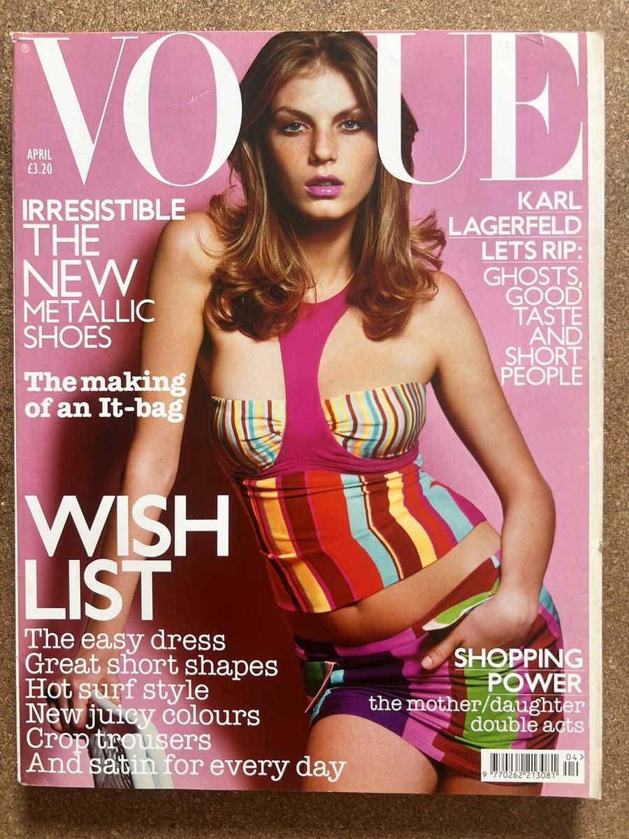 VOGUE UK Magazine Angela Lindvall April 2003 Vintage British