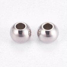 500pcs Tarnish Resistant 304 Stainless Steel Smooth Round Spacer Beads