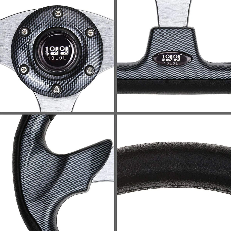 Volante de carro de golf de fibra de carbono 10L0L apto para Yamaha EZGO Club Car SIN adaptador Foto 3 de 4