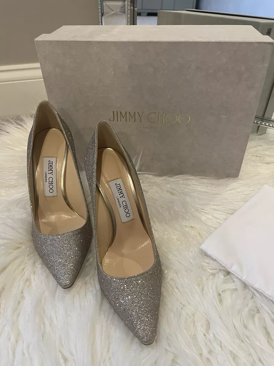 特別プライス 【美品】JIMMY CHOO ROMY 100 PLATINUM ICE 36