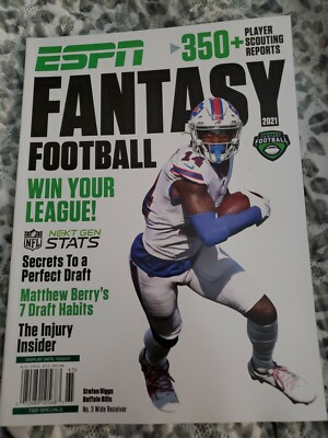 ESPN Fantasy Football Guide 2021 NFL Stats ~Stefan Diggs Buffalo Bills Cover NEW