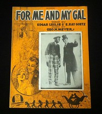 Vintage Black American Sheet Music &ldquo;For Me and My Gal&rdquo;