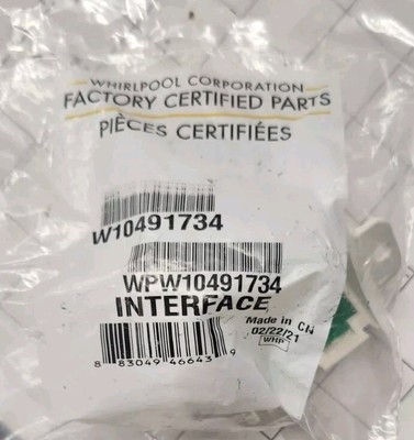 WPW10491734 Whirlpool Interface 