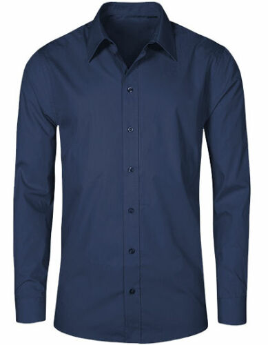Camisa de hombre manga larga popeline camisa superior fácil de cuidar talla grande S- 5XL 37-52 B6310 - Imagen 5 de 6