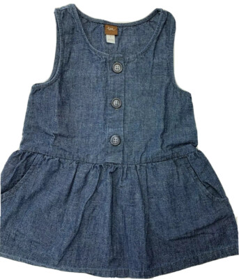 white christmas dresses Women's Drop Waist Blue Denim Midi dress main image 0