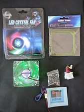 NEW Evercool Crystal 80mm x35mm Green LED PC Case Cooling Fan  UV Sensitive Pad