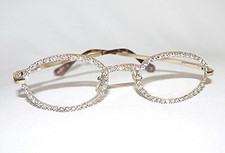 CRYSTAL RHINESTONE OVAL NEW READING GLASSES SILVER MADE WITH SWAROVSKI 2.25