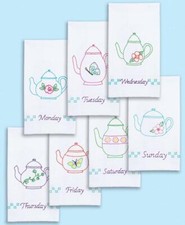 DIY Jack Dempsey Teapots of the Week Stamped Cross Stitch Guest Hand Towel Kit