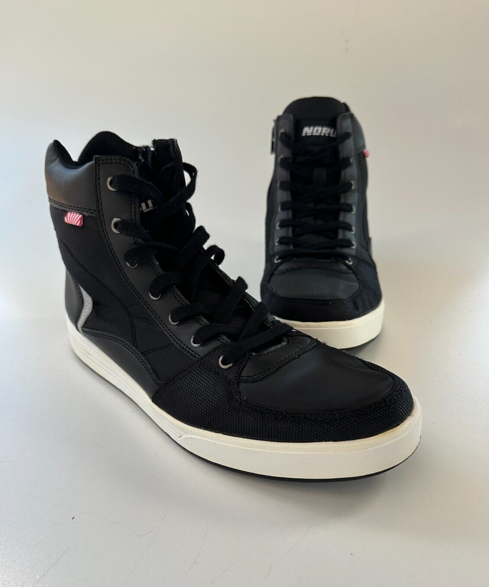Noru Tori Motorcycle 129783 Black Side Zip Biker High Sneaker Men's Size 12