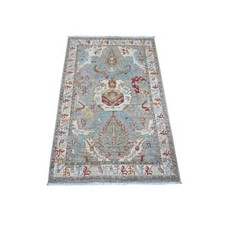 3' x 4'8" Rhino Gray Organic Wool Fine Aryana Peshawar Oriental Rug R89623