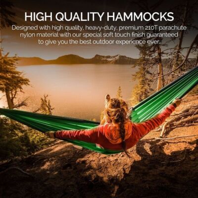Camping Hammock Outdoor Travel Portable Swing Nylon Bed Garden