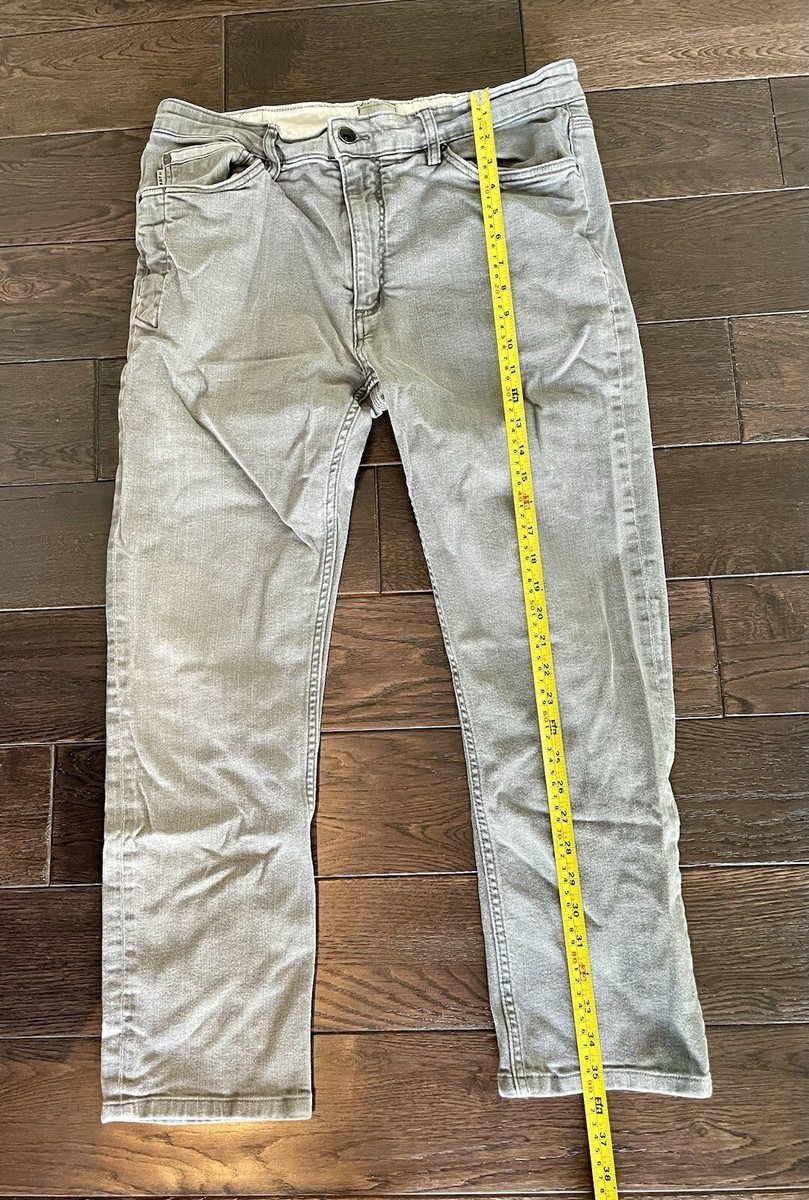 BRTN Burton Mens Gray Denim Jeans Size 36 Mid Rise Stretch Mid