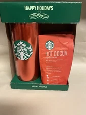 Starbucks Mermaid Logo 2020 Red Plastic Travel Mug w/Hot Cocoa Set-NEW