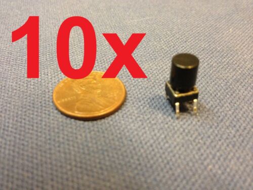 Black 10 pieces + plastic cap 6x6x7mm Tactile Push Button Switch 10pcs 10x c1 - Picture 1 of 1