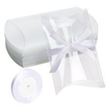 70 PCS 5.51 x 3.54x 1.18 Inch Clear Pillow Gift Boxes, Plastic Candy Treat Fa...