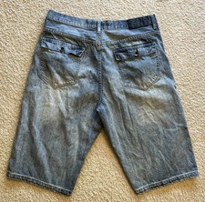 Vintage Sean John Flap Pocket Long Denim Jean Shorts Men 36
