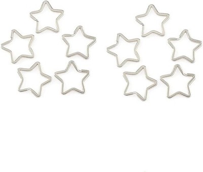 Star Shaped Split Key Rings, 50PCS Metal Star Shaped Split Ring, Star Key Rings
