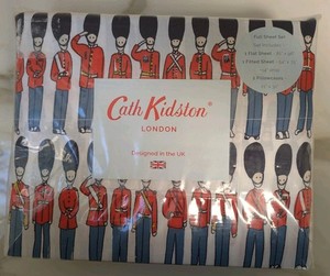 NEW Cath Kidston "London Guards" Soldiers FULL Sheet Set-Flat, Fitted, 2 Cases