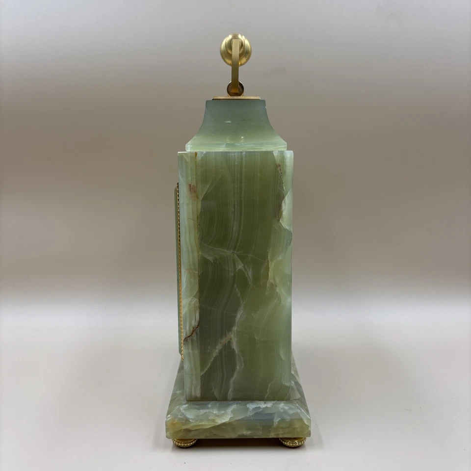 Bucherer Onyx Desk Clock 8.5"a - Image 2 of 4