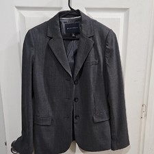 Banana Republic Gray Pinstripe Blazer  Tailored Career Jacket  Size 8