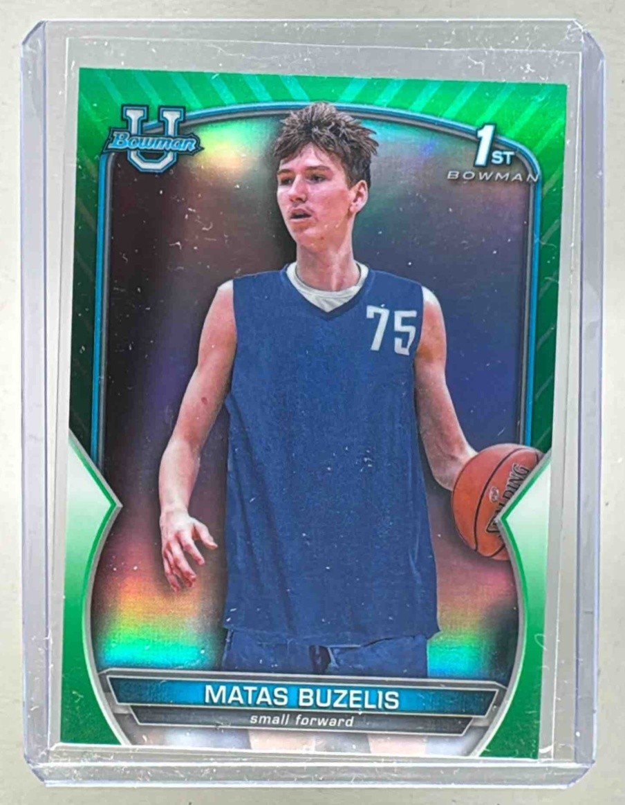 Matas Buzelis 2022 Bowman Chrome University #84 Green Refractor /99