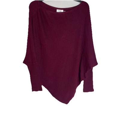BluIvy Sweater Womens   M/L   Burgundy Deep Red Dolman Sleeve Luxe Knit New