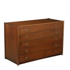 Vintage Kommode Walnuss Furniert 5 Schuhbladen der 60er-70er Jahre Originell