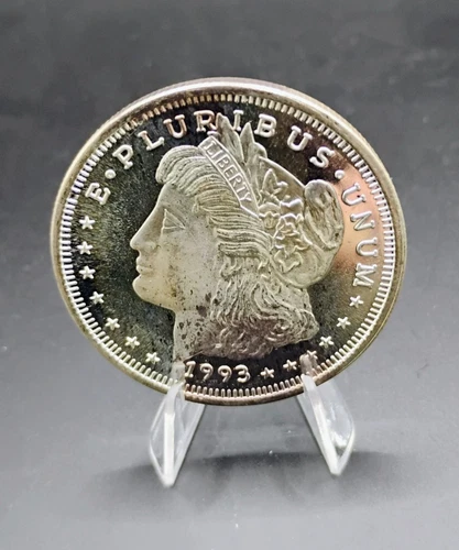 Vintage 1993 Morgan APM Silver Trade Unit 999 Fine One Troy Ounce Round