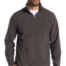 NWT Vintage 1946 Gray Partial Zip Fleece Knit Sweater Small