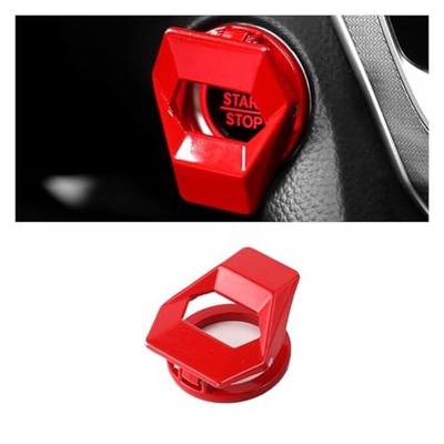 Car Engine Start/Stop Button Cover, Zinc Alloy Car Push Button Start Cover Red