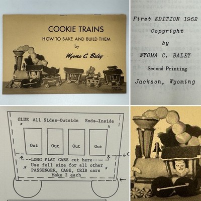 VTG 60s Cookbook COOKIE TRAINS How To Bake Build Them Decorating Patterns 1st Ed