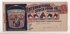 US 1910 ADVERTISING INTERNATIONAL STOCK FOOD CO. OF MINNEAPOLIS, MINN. COLORFUL