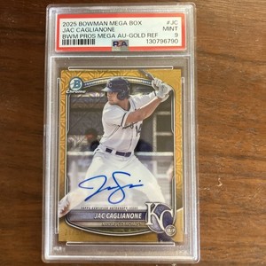 JAC CAGLIANONE 2025 Bowman Chrome Gold Mojo Auto /50 #BMA-JC PSA 9