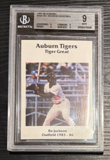 Bo Jackson 1987 Auburn Tigers Tiger Great Baseball BGS 9 (mint quad)