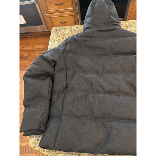 Brooks Brothers Wool Blend Down Tech Puffer Coat Jacket with Hood Size Medium - Picture 13 of 14