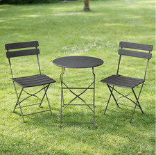 2 Seater Bistro Set Outdoor Balcony Folding Patio 3pc Chairs Cafe Coffee Table