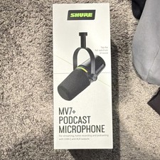 Shure MV7 Dynamic Podcast Microphone USB-C/XLR Black, Voice Isolation