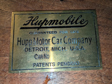 Hupmobile Hupp Motor Car Company Brass Tag 3 By 2 Inches
