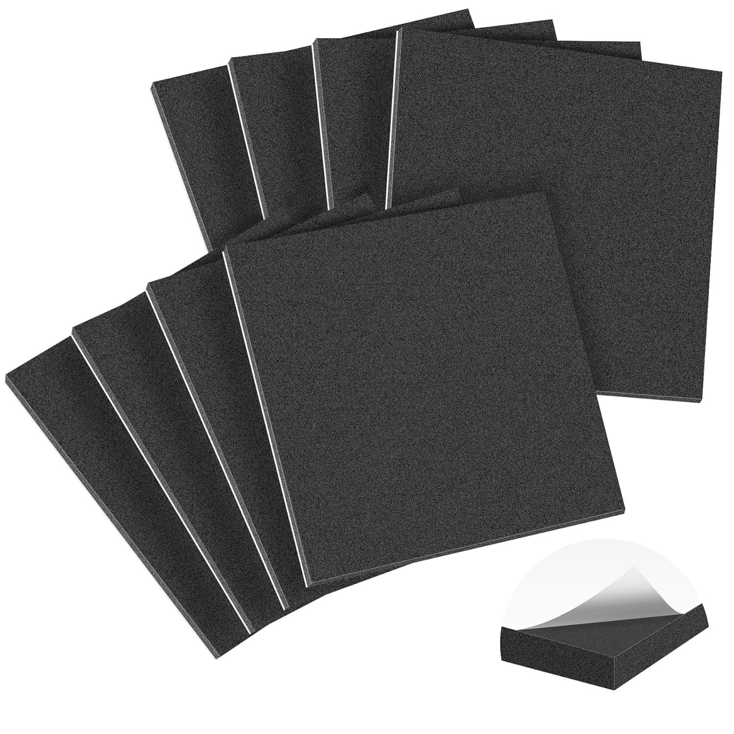 MYFAMIREA 8 PCS Adhesive Foam Padding Sheets Closed Cell Self Adhesive Sticky Fo