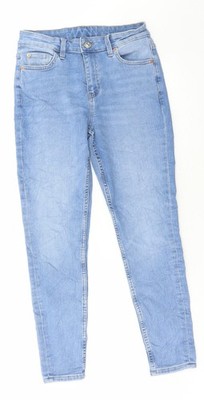 Marks and Spencer Damen Blau Baumwolle Skinny Jeans Größe 28 in L27 in Regular