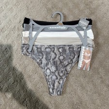 Essentials By Rene Rofe 5pk Multicolor Flexible Fit Thongs. Sz L. NWT  