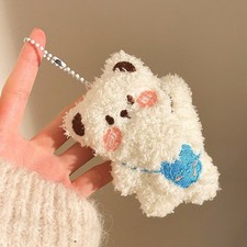 Cute White Bear Plush Keychain Soft Stuffed Animal Bag Pendant