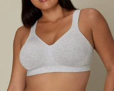 PLAYTEX GRAY WIREFREE COTTON BRA Cool Comfort 18 Hour Style 474C Size 38DD NWT