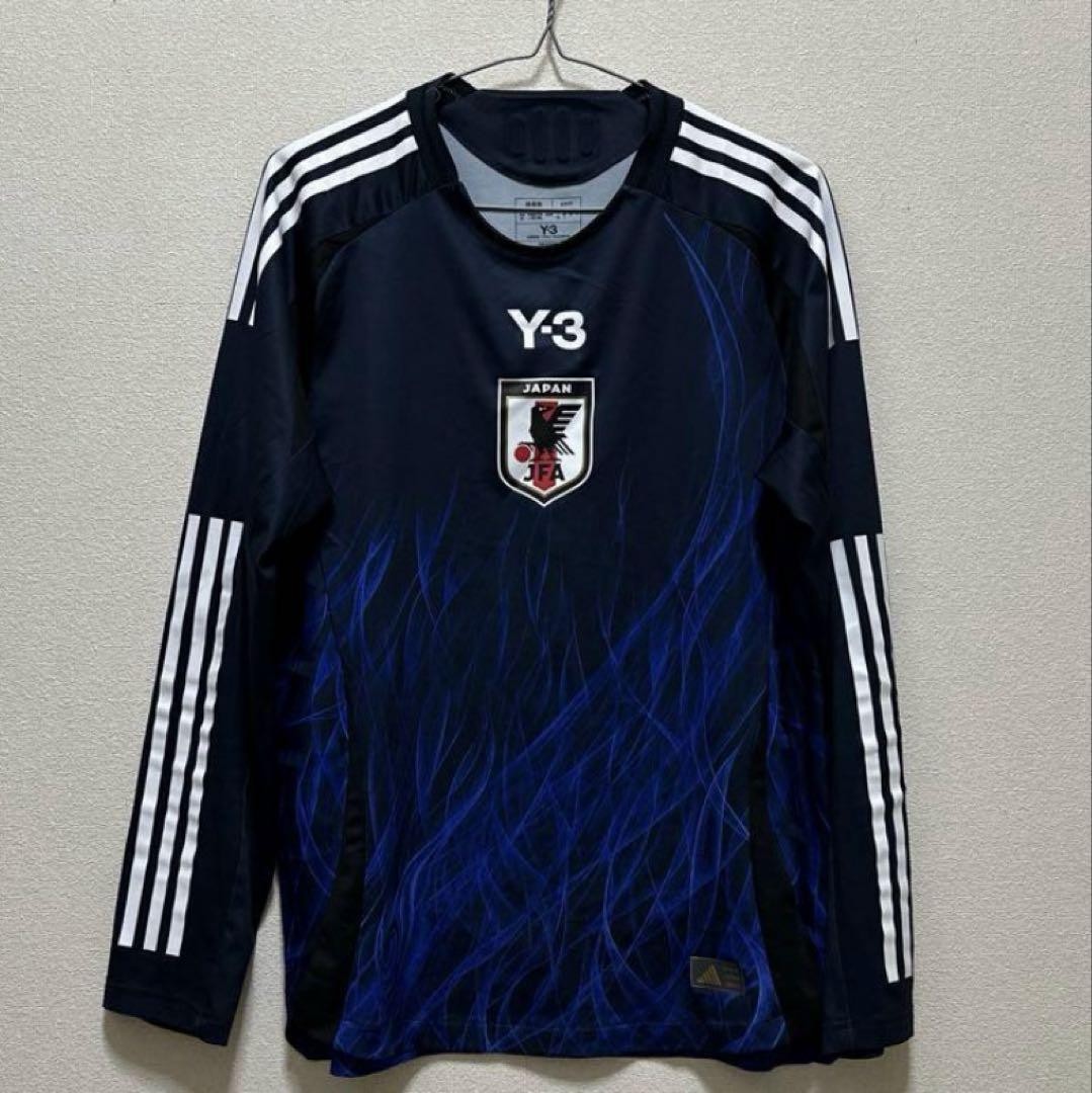 Y 3 Japan National Team Jersey Black Blue Long Sleeve Emblem